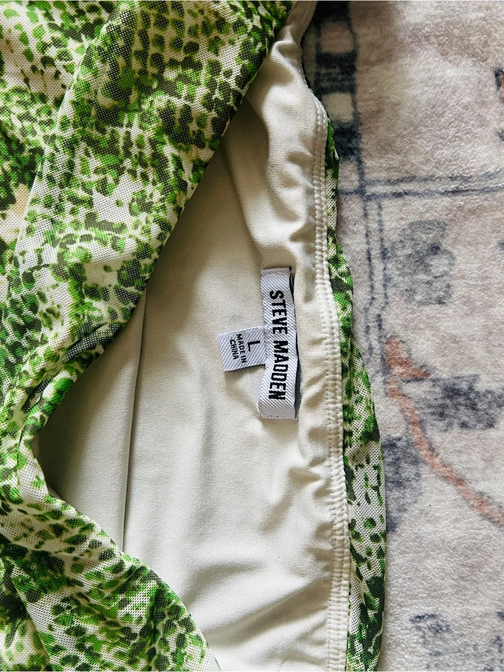 Steve Madden Green Patterned Maxi Skirt